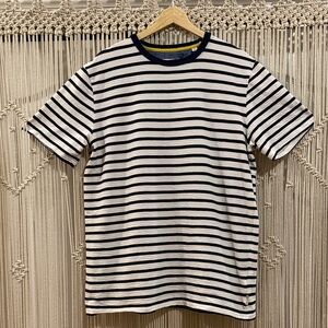 Scotch & Soda Men’s Navy/White Striped Seersucker Textured Stretch Tee